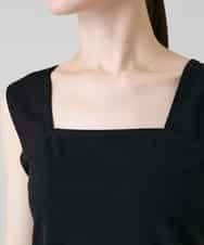 RHKEF97150 HIROKO KOSHINO(ヒロココシノ) ドライポンチデザインタンクトップ/日本製/洗濯機で洗える ブラック