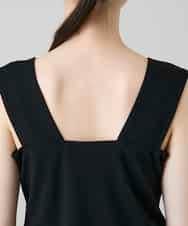 RHKEF97150 HIROKO KOSHINO(ヒロココシノ) ドライポンチデザインタンクトップ/日本製/洗濯機で洗える ブラック