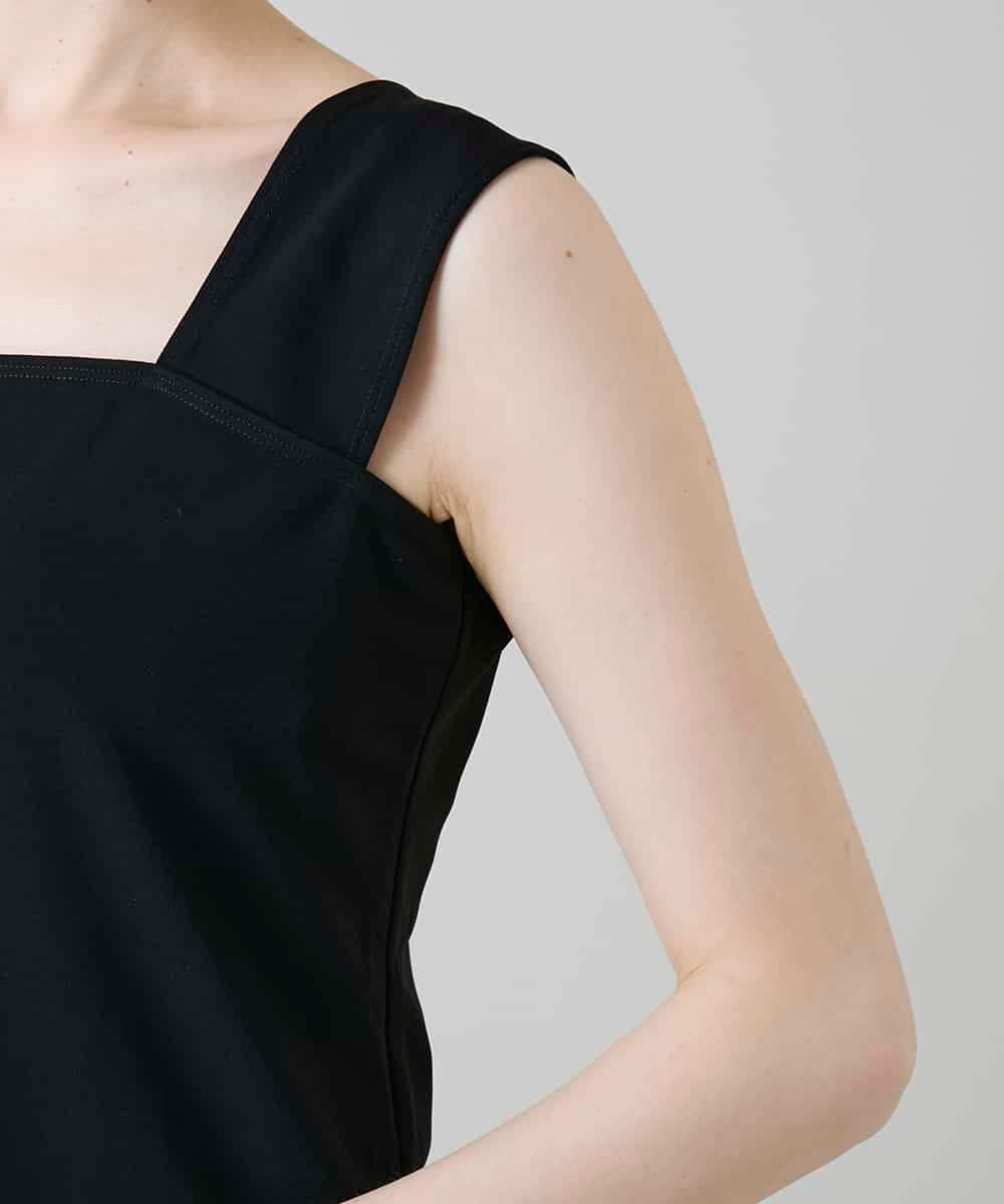 RHKEF97150 HIROKO KOSHINO(ヒロココシノ) ドライポンチデザインタンクトップ/日本製/洗濯機で洗える ブラック