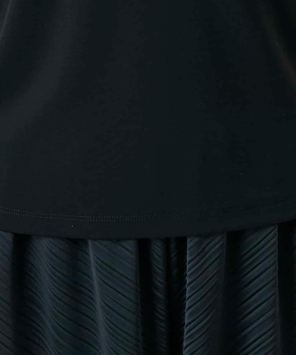 RHKEF97150 HIROKO KOSHINO(ヒロココシノ) ドライポンチデザインタンクトップ/日本製/洗濯機で洗える ブラック