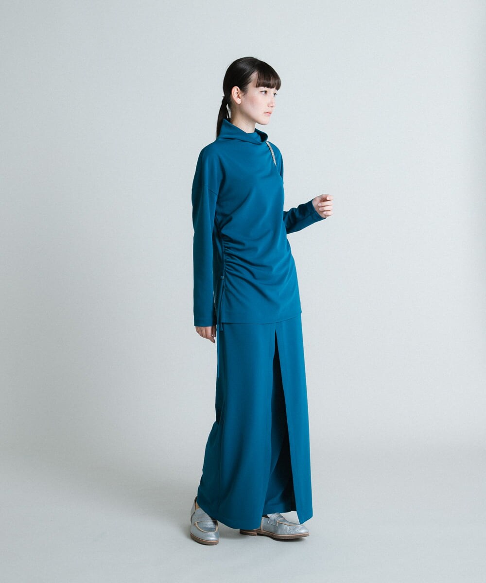 RHKES31360 HIROKO KOSHINO(ヒロココシノ) 【洗える/日本製】ギャザーアクセントプルオーバー ブルー