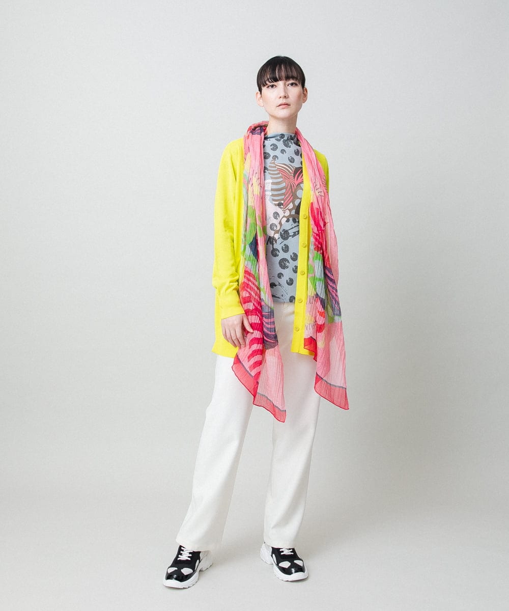 RHKFD01390 HIROKO KOSHINO(ヒロココシノ) アートフルフラワーカットソー /日本製/洗える ピンク