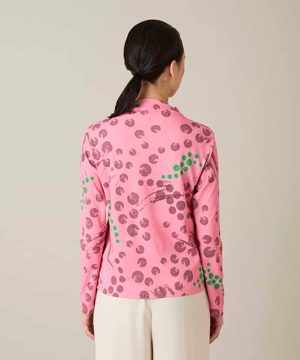 RHKFD01390 HIROKO KOSHINO(ヒロココシノ) アートフルフラワーカットソー /日本製/洗える ピンク