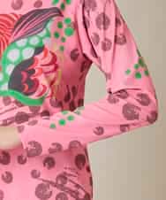 RHKFD01390 HIROKO KOSHINO(ヒロココシノ) アートフルフラワーカットソー /日本製/洗える ピンク