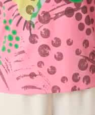 RHKFD01390 HIROKO KOSHINO(ヒロココシノ) アートフルフラワーカットソー /日本製/洗える ピンク