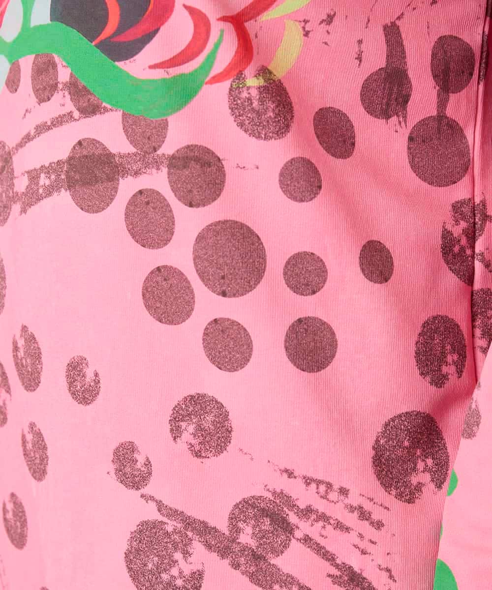 RHKFD01390 HIROKO KOSHINO(ヒロココシノ) アートフルフラワーカットソー /日本製/洗える ピンク