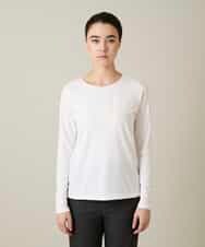 RHKFD02270 HIROKO KOSHINO(ヒロココシノ) スパンコールロゴミニマルカットソー /日本製/洗える アイボリー