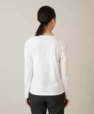 RHKFD02270 HIROKO KOSHINO(ヒロココシノ) スパンコールロゴミニマルカットソー /日本製/洗える アイボリー