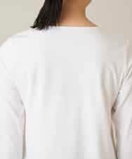 RHKFD02270 HIROKO KOSHINO(ヒロココシノ) スパンコールロゴミニマルカットソー /日本製/洗える アイボリー