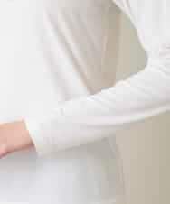 RHKFD02270 HIROKO KOSHINO(ヒロココシノ) スパンコールロゴミニマルカットソー /日本製/洗える アイボリー