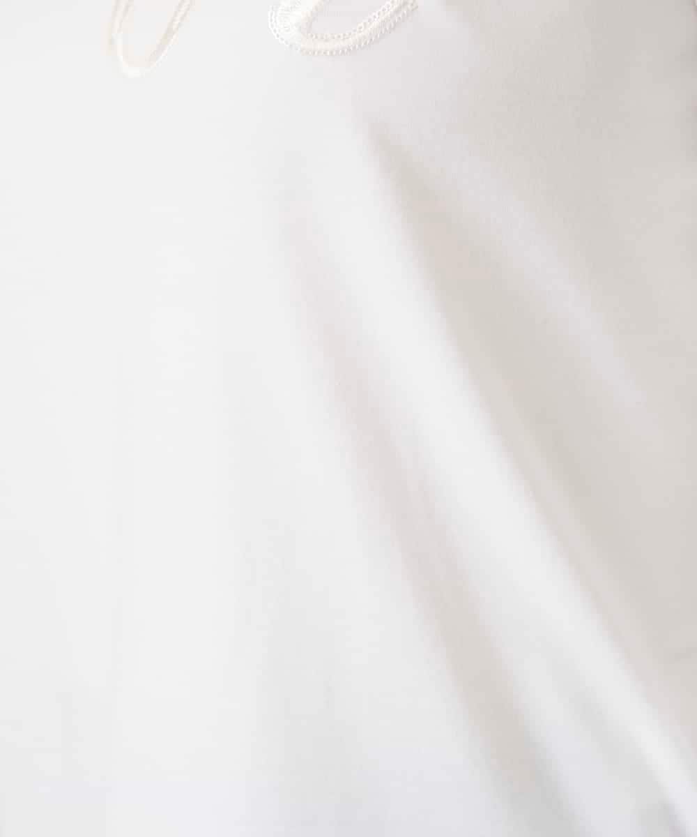 RHKFD02270 HIROKO KOSHINO(ヒロココシノ) スパンコールロゴミニマルカットソー /日本製/洗える アイボリー