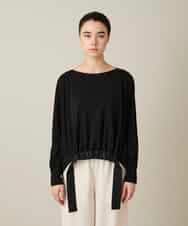 RHKFD06390 HIROKO KOSHINO(ヒロココシノ) ヘムリボンギャザープルオーバー /日本製/洗える ブラック