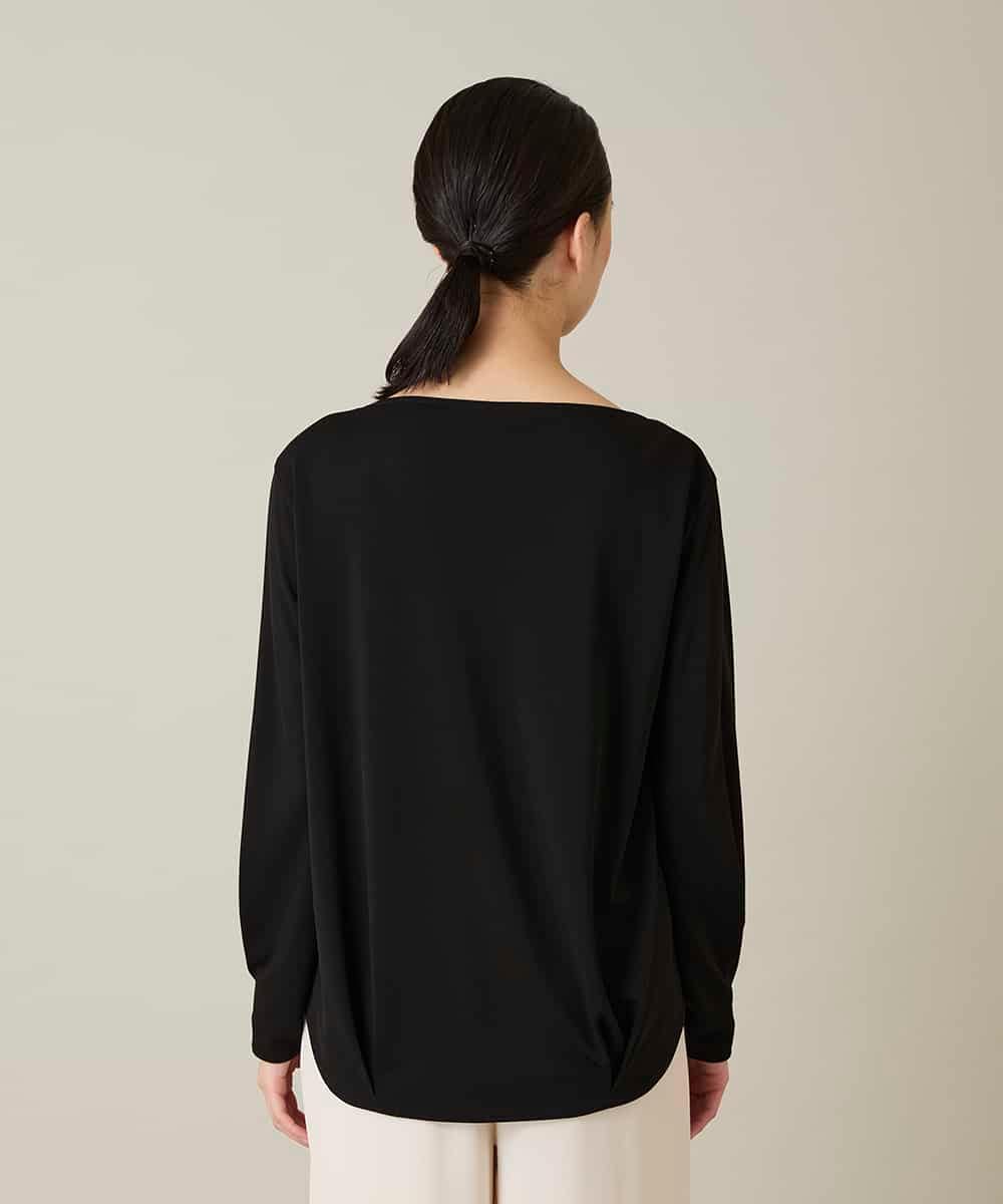 RHKFD06390 HIROKO KOSHINO(ヒロココシノ) ヘムリボンギャザープルオーバー /日本製/洗える ブラック