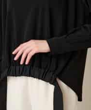 RHKFD06390 HIROKO KOSHINO(ヒロココシノ) ヘムリボンギャザープルオーバー /日本製/洗える ブラック