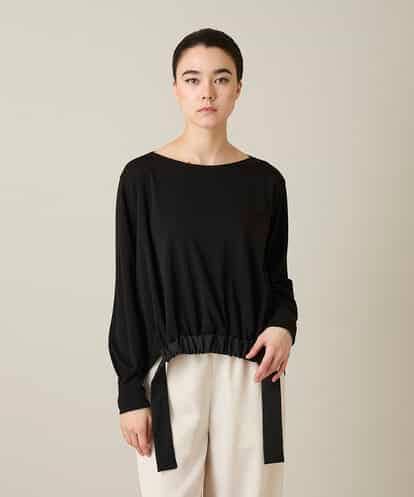 RHKFD06390 HIROKO KOSHINO ヘムリボンギャザープルオーバー /日本製/洗える