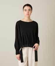 RHKFD06390 HIROKO KOSHINO(ヒロココシノ) ヘムリボンギャザープルオーバー /日本製/洗える ブラック