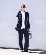 RHKFS56390 HIROKO KOSHINO(ヒロココシノ) 【洗える/日本製】タックフレアVネックプルオーバー ホワイト