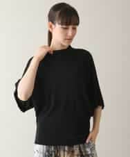 RHKGA03300 HIROKO KOSHINO(ヒロココシノ) ドルマンモックネックカットソー /日本製/洗える ブラック