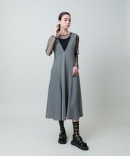 RHKGA05330 HIROKO KOSHINO(ヒロココシノ) ドットチュールインナーカットソー /日本製/洗える ブラック