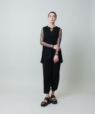 RHKGA05330 HIROKO KOSHINO(ヒロココシノ) ドットチュールインナーカットソー /日本製/洗える ブラック