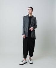 RHKGA20390 HIROKO KOSHINO(ヒロココシノ) 異素材ジョイントドライポンチプルオーバー /日本製/洗える ブラック