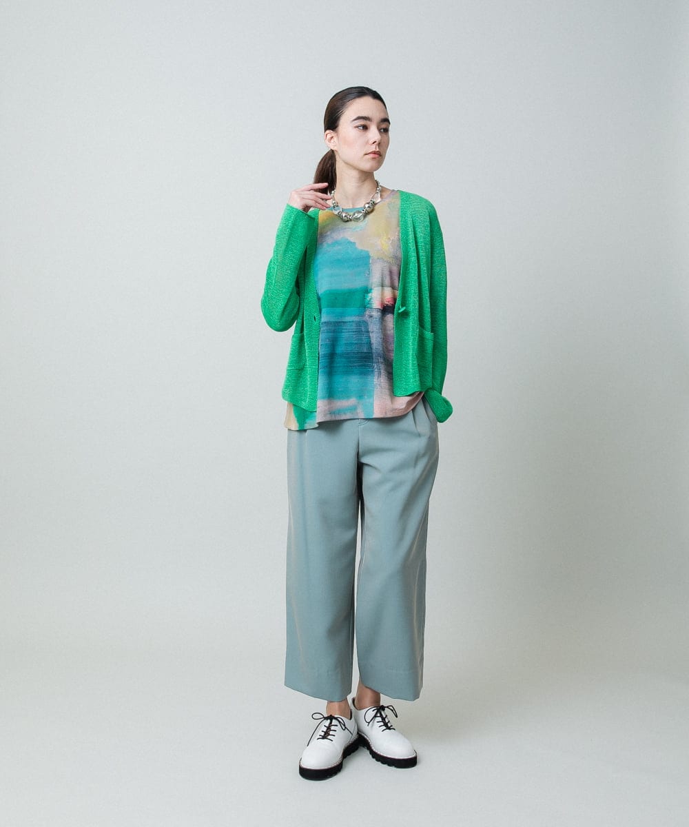RHKGC28420 HIROKO KOSHINO(ヒロココシノ) スムースジャージーアートTシャツ/日本製/洗える ピンク系
