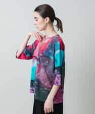 RHKGC28420 HIROKO KOSHINO(ヒロココシノ) スムースジャージーアートTシャツ/日本製/洗える ピンク系