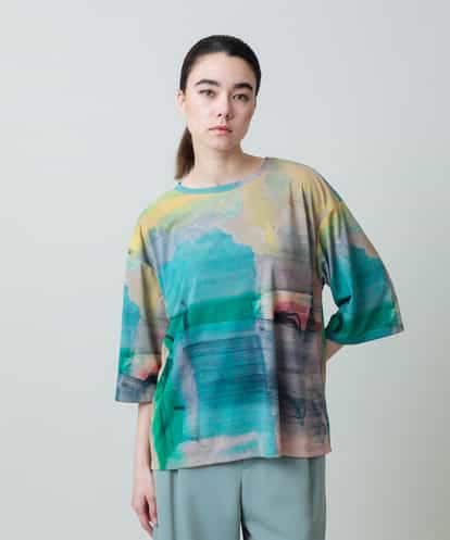 RHKGC28420 HIROKO KOSHINO スムースジャージーアートTシャツ/日本製/洗える