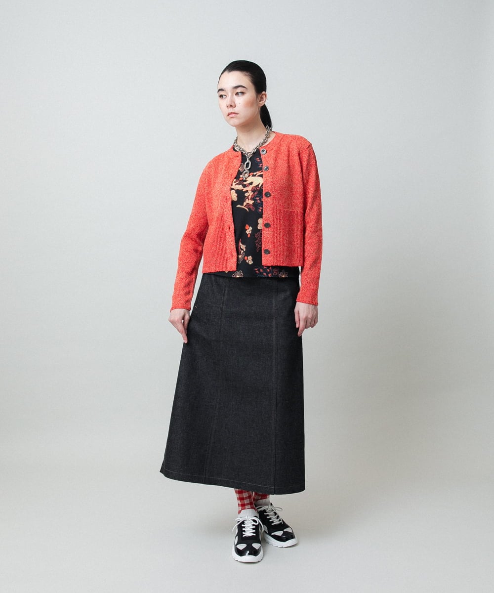 RHKGD01420 HIROKO KOSHINO(ヒロココシノ) オリエンタルアニマルプリントカットソー/日本製/洗える ホワイト