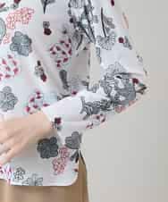 RHKGD01420 HIROKO KOSHINO(ヒロココシノ) オリエンタルアニマルプリントカットソー/日本製/洗える ホワイト