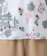 RHKGD01420 HIROKO KOSHINO(ヒロココシノ) オリエンタルアニマルプリントカットソー/日本製/洗える ホワイト