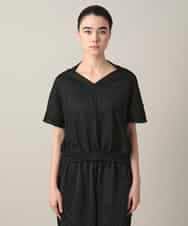 RHKGD05360 HIROKO KOSHINO(ヒロココシノ) 【先行予約】ランダムプリーツテールロングブラウス /洗える ブラック