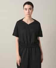 RHKGD05360 HIROKO KOSHINO(ヒロココシノ) 【先行予約】ランダムプリーツテールロングブラウス /洗える ブラック