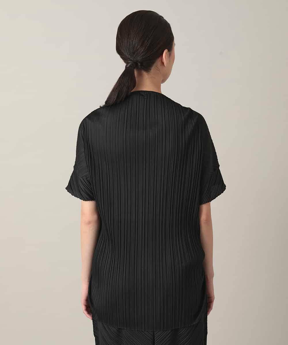 RHKGD05360 HIROKO KOSHINO(ヒロココシノ) 【先行予約】ランダムプリーツテールロングブラウス /洗える ブラック