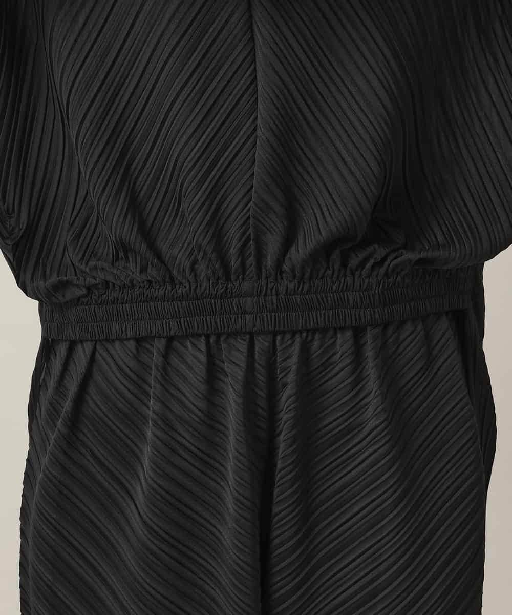 RHKGD05360 HIROKO KOSHINO(ヒロココシノ) 【先行予約】ランダムプリーツテールロングブラウス /洗える ブラック