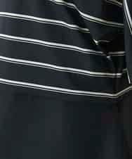 RHKGD06450 HIROKO KOSHINO(ヒロココシノ) アシンメトリーヘムボーダーブラウス/日本製/洗濯機で洗える ブラック