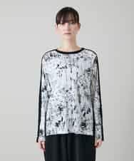 RHKGD15390 HIROKO KOSHINO(ヒロココシノ) インクペインティングテープアクセントカットソー/日本製/洗える ホワイト