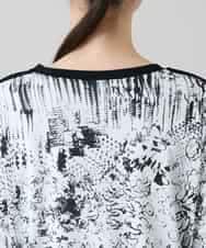 RHKGD15390 HIROKO KOSHINO(ヒロココシノ) インクペインティングテープアクセントカットソー/日本製/洗える ホワイト