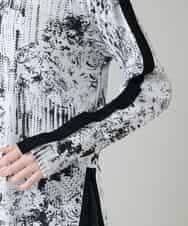 RHKGD15390 HIROKO KOSHINO(ヒロココシノ) インクペインティングテープアクセントカットソー/日本製/洗える ホワイト