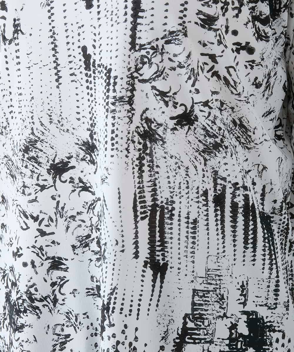 RHKGD15390 HIROKO KOSHINO(ヒロココシノ) インクペインティングテープアクセントカットソー/日本製/洗える ホワイト