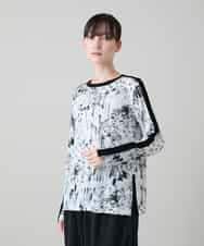 RHKGD15390 HIROKO KOSHINO(ヒロココシノ) インクペインティングテープアクセントカットソー/日本製/洗える ホワイト