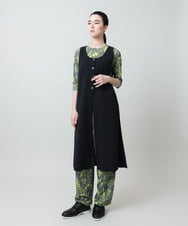 RHKGD17330 HIROKO KOSHINO(ヒロココシノ) インクペインティングカットソー/日本製/洗える ブラック