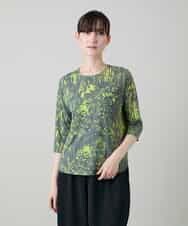 RHKGD17330 HIROKO KOSHINO(ヒロココシノ) インクペインティングカットソー/日本製/洗える カーキ