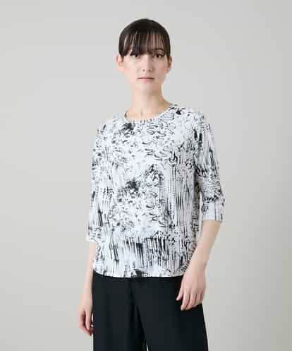 RHKGD17330 HIROKO KOSHINO インクペインティングカットソー/日本製/洗える