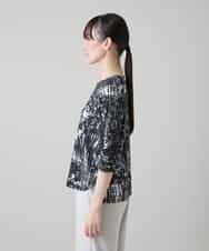 RHKGD17330 HIROKO KOSHINO(ヒロココシノ) インクペインティングカットソー/日本製/洗える ブラック