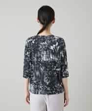 RHKGD17330 HIROKO KOSHINO(ヒロココシノ) インクペインティングカットソー/日本製/洗える ブラック