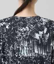 RHKGD17330 HIROKO KOSHINO(ヒロココシノ) インクペインティングカットソー/日本製/洗える ブラック