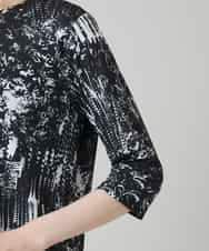 RHKGD17330 HIROKO KOSHINO(ヒロココシノ) インクペインティングカットソー/日本製/洗える ブラック