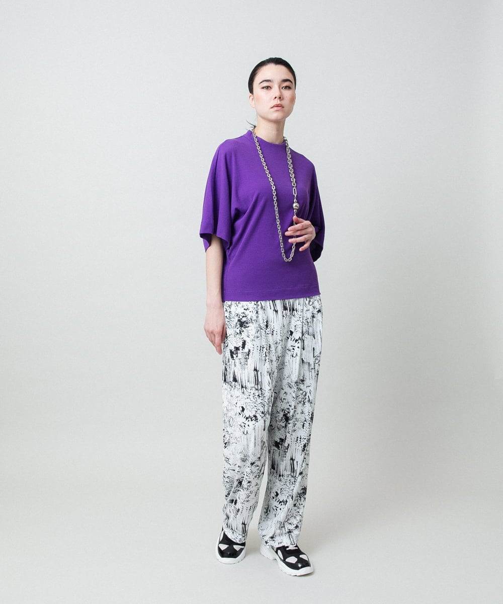 RHKGF07300 HIROKO KOSHINO(ヒロココシノ) ドルマンスリーブミニマルカットソー/日本製/洗える グリーン