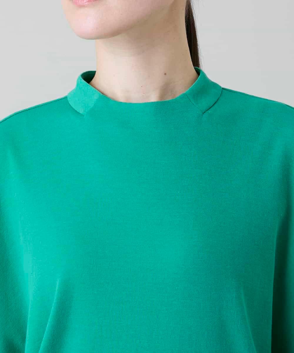 RHKGF07300 HIROKO KOSHINO(ヒロココシノ) ドルマンスリーブミニマルカットソー/日本製/洗える グリーン